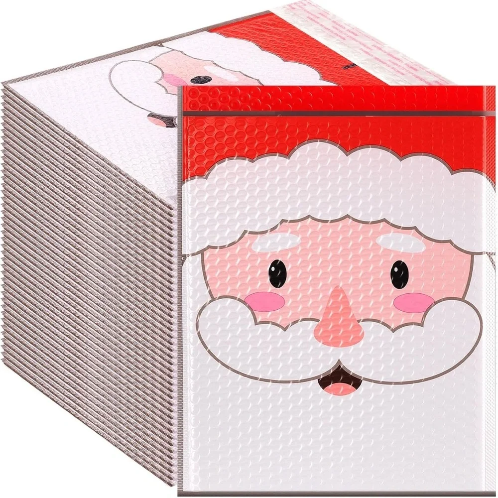 Set of 10 Santa Bubble Mailers Holiday Shipping Christmas Packaging Supplies